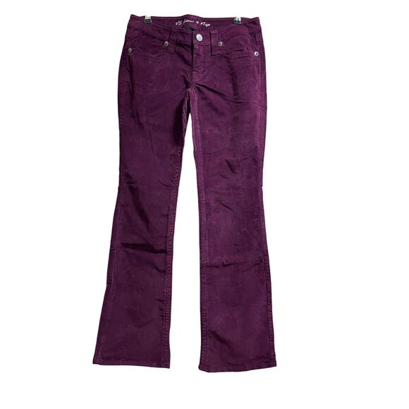 Victoria's Secret Plum Bootcut Low Rise Fine Gauge Corduroy Pants - Size 2 - Picture 1 of 6